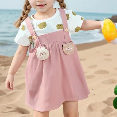Gepunkteter Sommer-Latzrock für Mädchen: Vielseitiger Prinzessinnen-Stil für Kinder