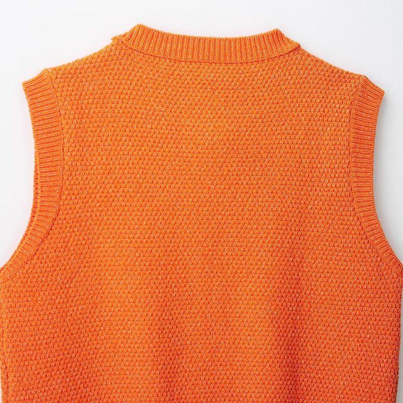 Kaslead New Arrival Women's Fashion Style Animal Button Knitting Vest Tops Vest 6771067 615