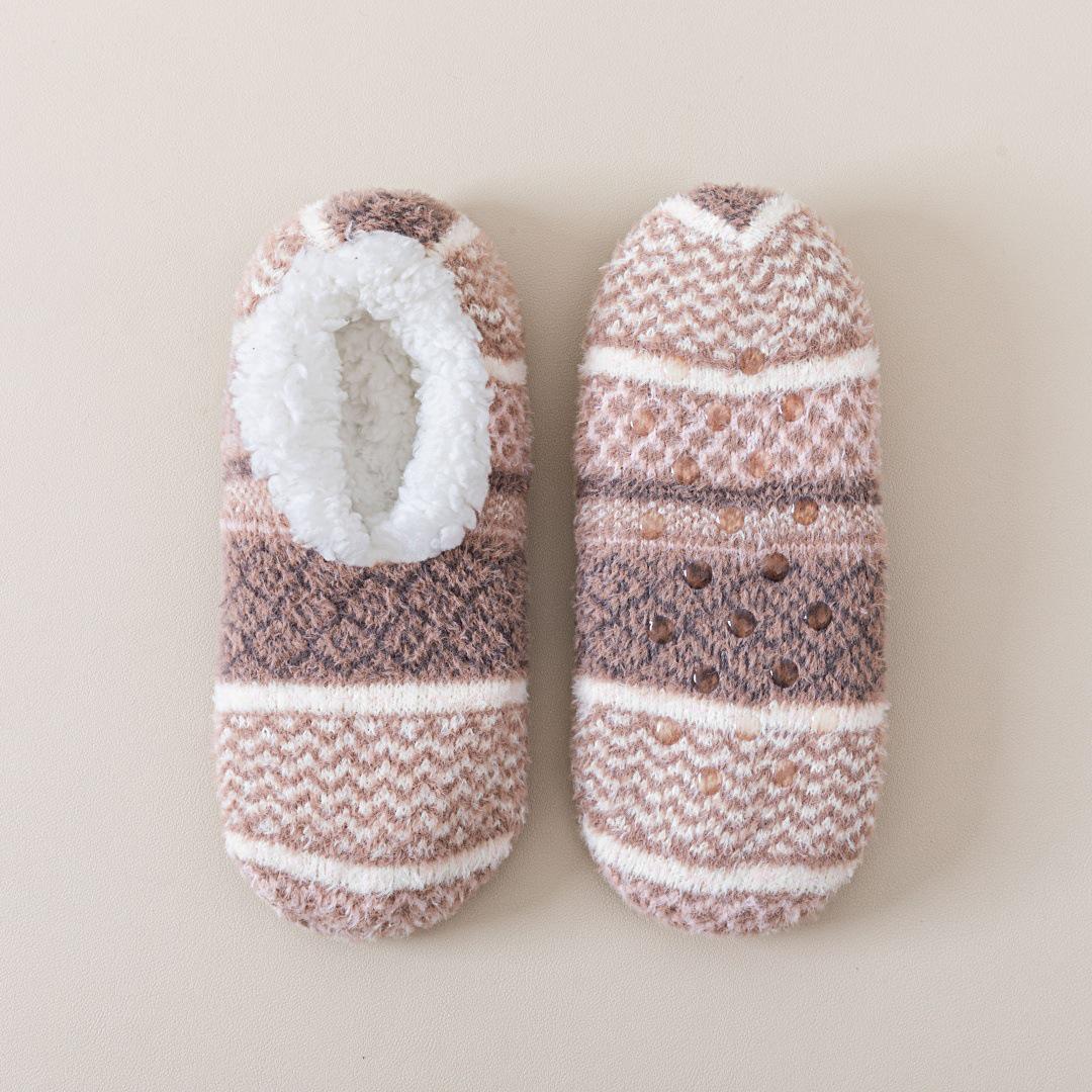 

Унисекс Зимние Нескользящие Носки из Овечьей Шерсти - Очень Толстые Домашние Чехлы для Снега One Size коричневый