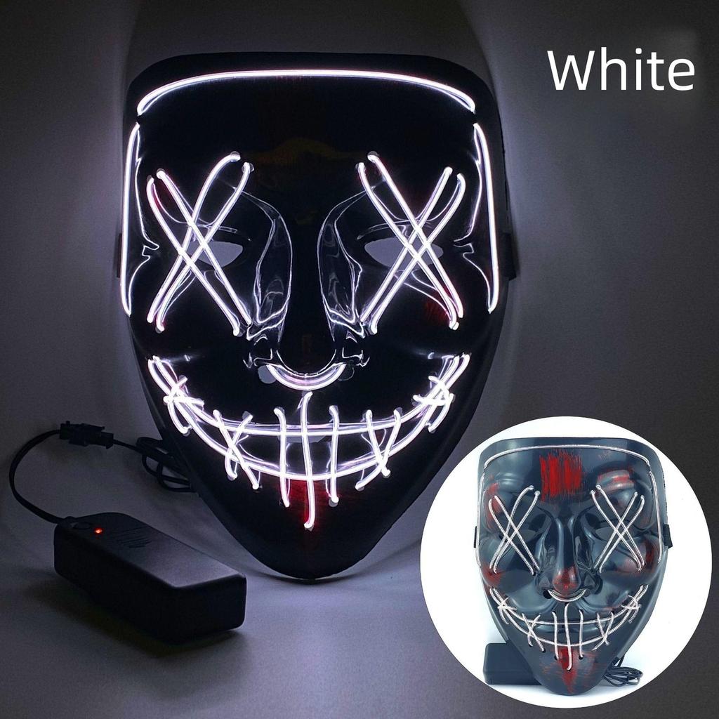 Halloween Neon Led Purge Mask Masque Masquerade Party Masks Light Grow In the Dark Horror Mask Glowing Masker