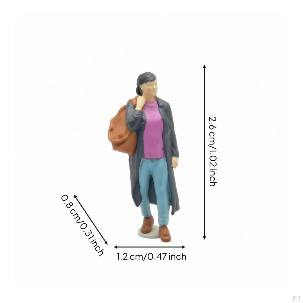 Woman in Long Coat Resin Diorama Figure Collectible for Hobbyists, Collectors