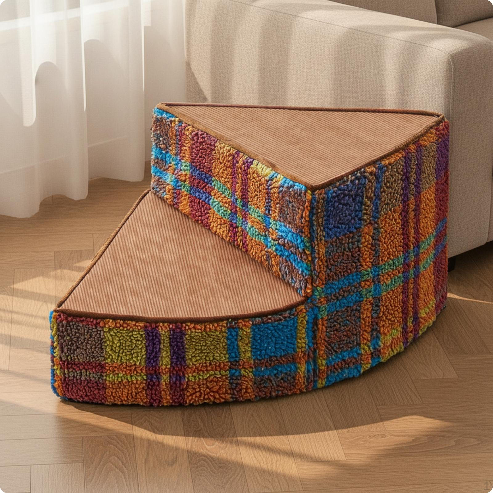 Dog Stairs with Washable Cover Cushioned