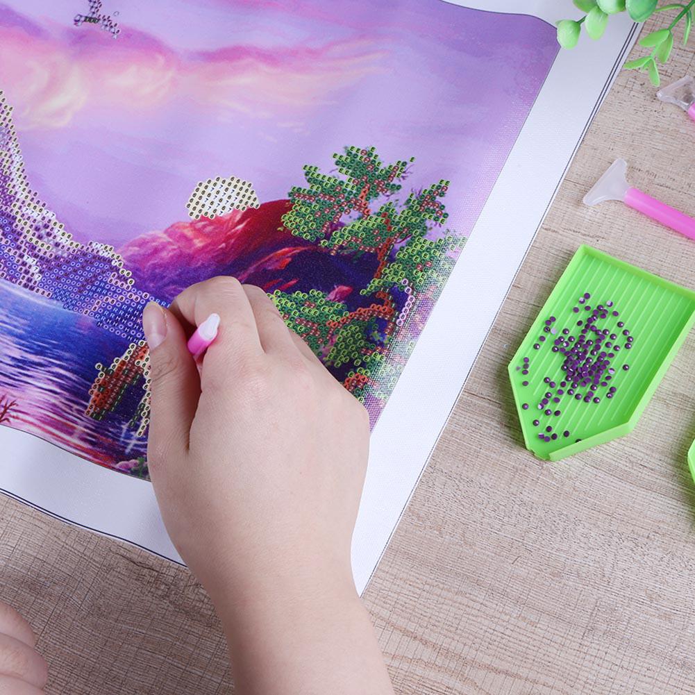 5D Diamantmalerei Zubehör Mosaik Klebestift Knete Strass Tablett DIY Set DIY Basteln Nähen Stickwerkzeuge