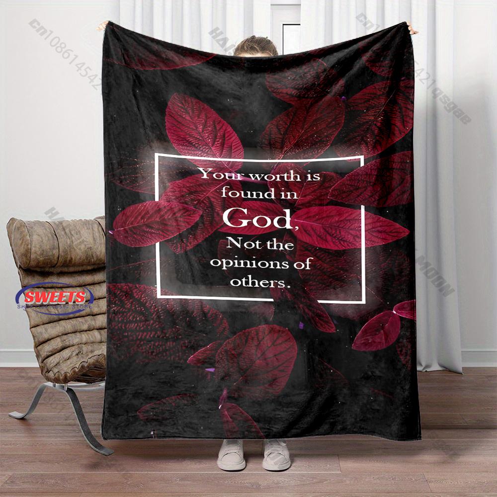 2026 New Christian Bible Verse Print Blanket Warm and Soft Home Travel Blanket Sofa Bedding Cover Blankets Nice Gift for Friends
