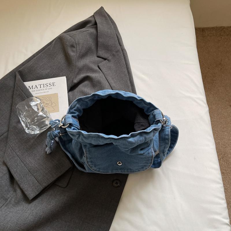 Women's Large Capacity Denim Crossbody Bag Class Commuter Shoulder Bag