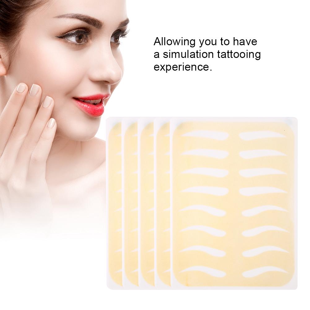 5 st Tatuering Övning Permanent Makeup Microblading Ögonbryn Träning Silikon Falsk Hud Guld