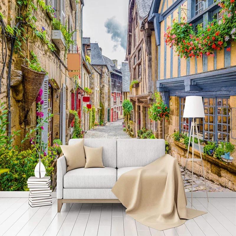 3d City Photo Wallpaper Street Landscape Mural Restaurant Cafe Living Room Tv Backdrop Wall Painting