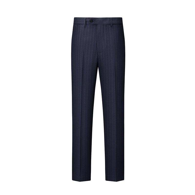 2025 Men's High-Quality Striped Double-Breasted Three-Piece Suit with Peak Lapel