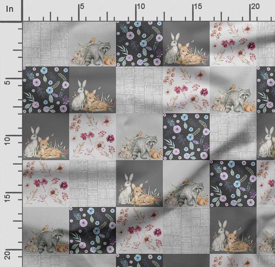 Soimoi Animals Print, Bavlna Cambric, Prošívací tkanina prodávaná The Yard 42 palců široká, bavlněná tkanina střední gramáže, Šicí potřeby,