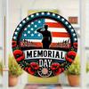 Patriotic Wall Art Metal Sign American Flag Soldier Memorial Plaque Home Decor