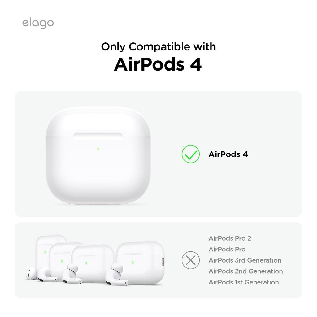 AirPods 4 Soft Silicone with Cassette Tape Wireless Charging Compatible 4th Generation Casette Tape Hang Classic White Red [elago] Case, Shockproof,