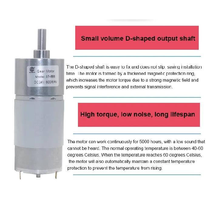 JGB37-555 High Torque Low Speed 12V Electric DC Gear Motor Micro 24V 555 Dc Gearbox Reduction Motor Geared Motor for Robot Arm