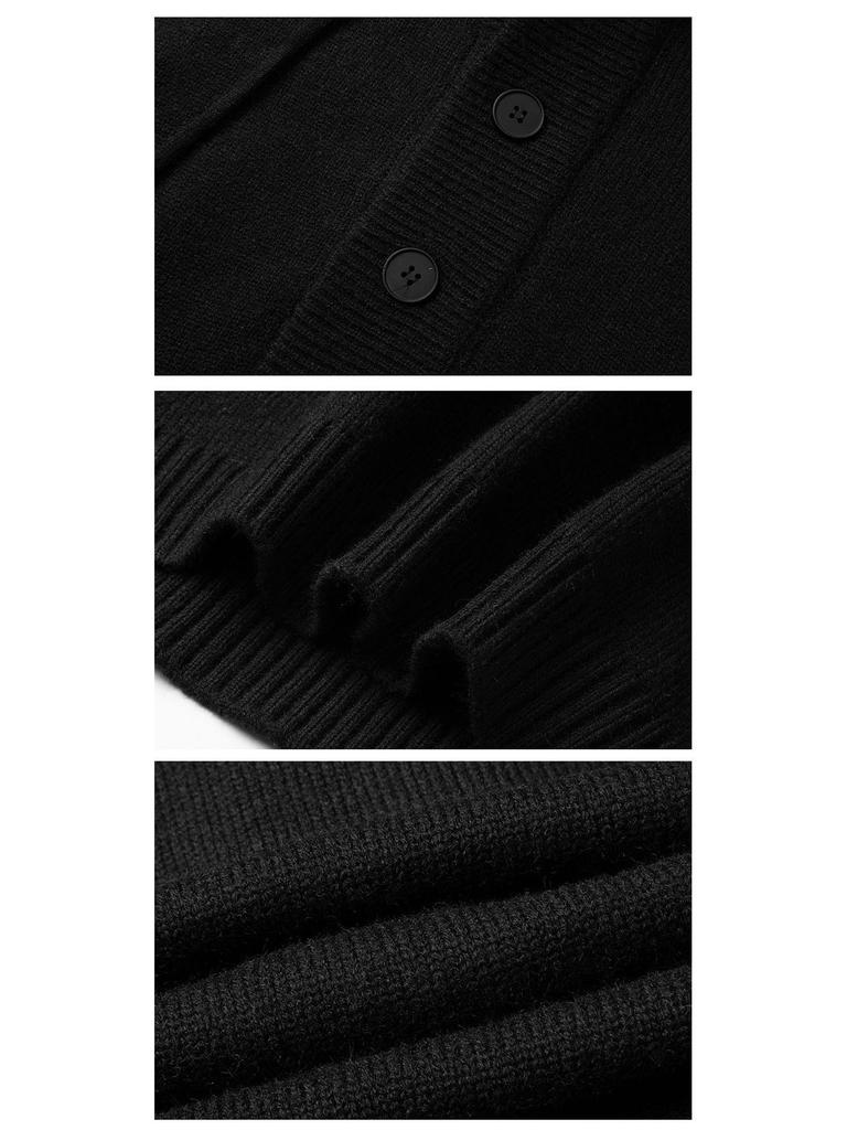 Men's Autumn Solid Color Hooded Knit Sweater - Casual Long Sleeve Warm Pullover for Teens