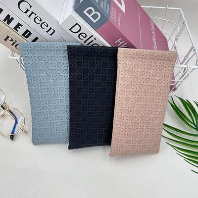 Minimalist Elegant Trendy Glasses Pouch Durable Lipstick Headphone Storage Bag Woven Texture Portable Sunglasses Storage Boxes