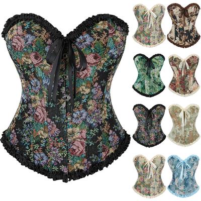 Women's  Sexy LaceBack Zip Corset Top Bustier G-string Body Shapewear