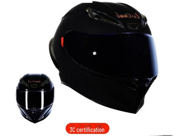 

Мужской мотоциклетный шлем из углеродного волокна, сертифицированный 3C, с закрытым лицом, с двойными линзами, всесезонный L