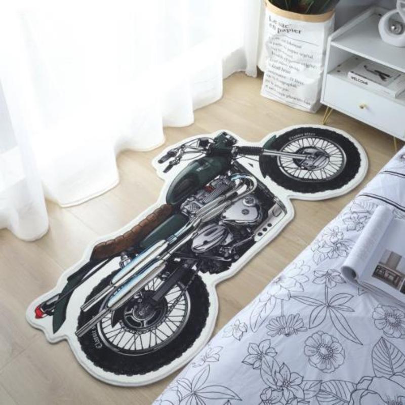 Home bedroom carpet irregular motorbike shape carpet fashion personality lambswool bedroom non-slip carpet