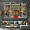 A Polyester Background for the Castle Entrance  a Medieval Wall Hanging for Home  Room and Party Decoration