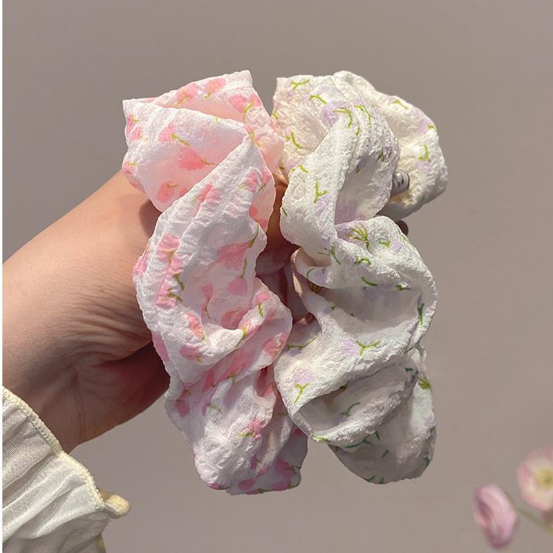 Charm High-Elasticity Rubber Band Ponytail Hair Tie 1PC Big Elastic Tulip Flower Hairband Hair Accessory for Women