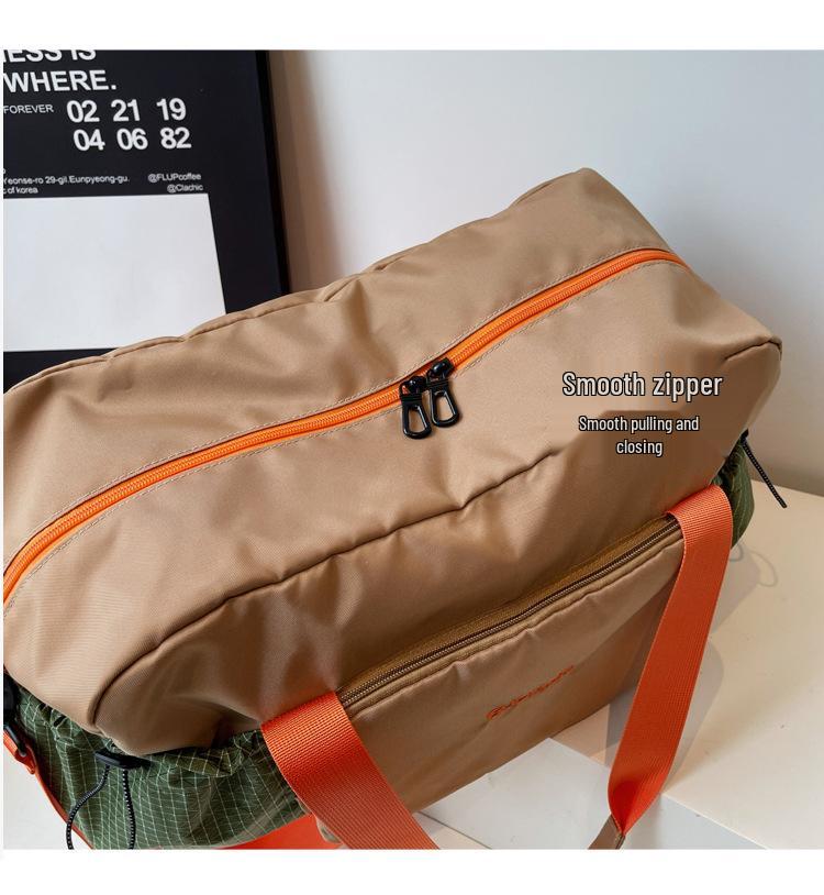 Expandable Women's Travel and Gym Bag with Wet/Dry Separation - Foldable, Crossbody, Perfect for Yoga and Sports.