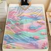 1Pc Ocean Print Flannel Blanket, High quality Comfortable for All Seasons, Home Decor, Warmth and Comfort, Perfect for Christmas Gifts W101