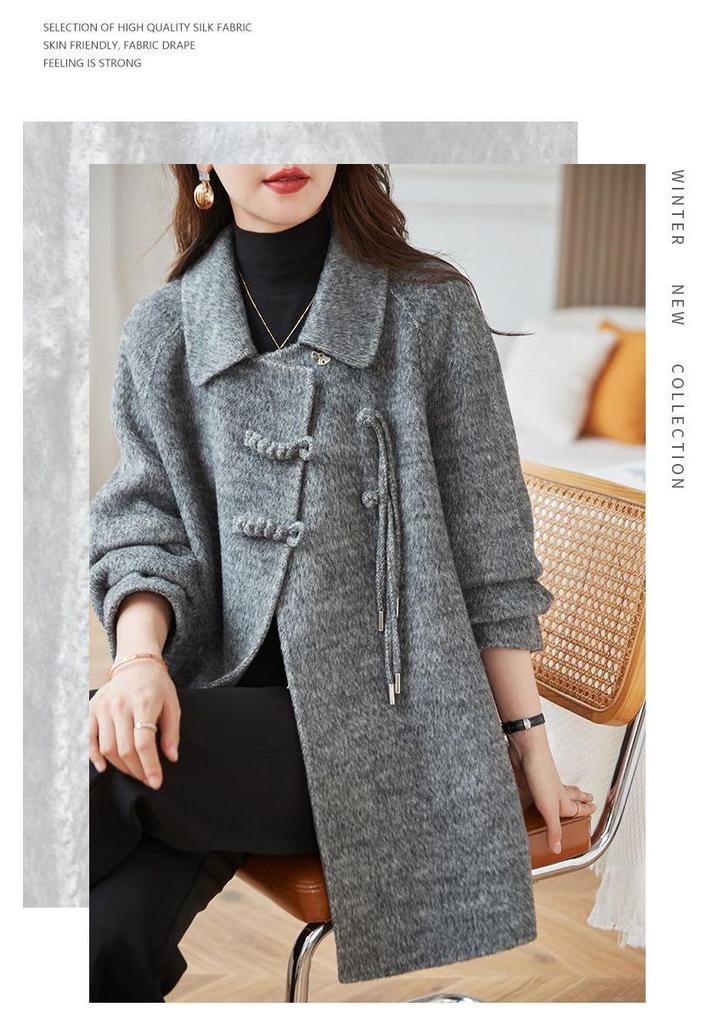 Women's Mid-Length Woolen Coat - Autumn/Winter 2025 Korean Style