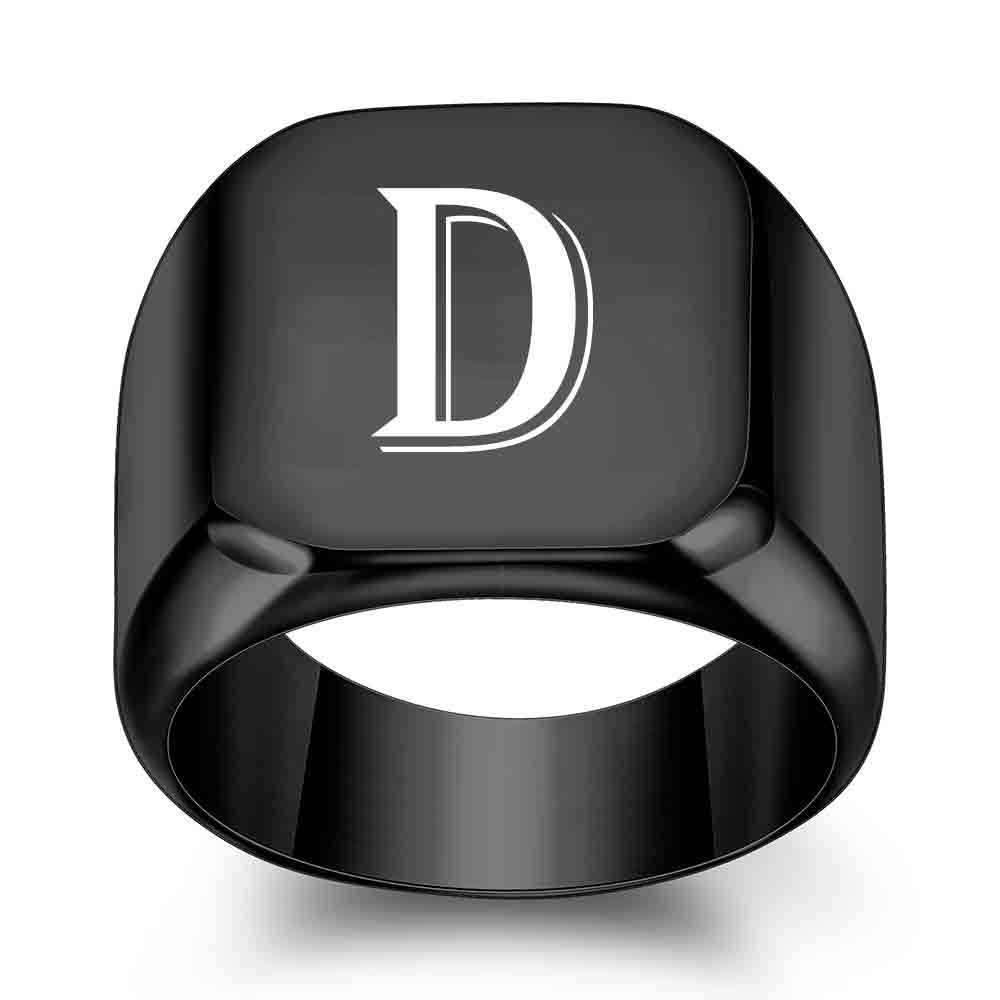1Pcs Personalised Initial Engrave A to Z Alphabet ring Stainless Steel Rings