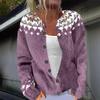 Pull pour femme Col Rond Coupe Ample Boutonné Ouverture Devant Casual Automne Veste Tricotée