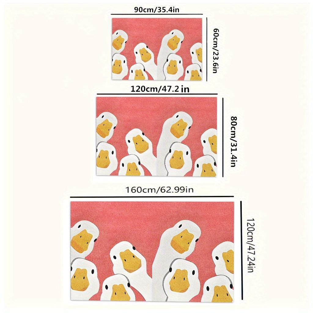 

VIKAMA Cartoon Big White Goose Family Carpet Pink Doormat Welcome Mat Large Area Rug Live Room Carpet Rug For Bedroom Home Decor 40X60CM (1.3X2FT