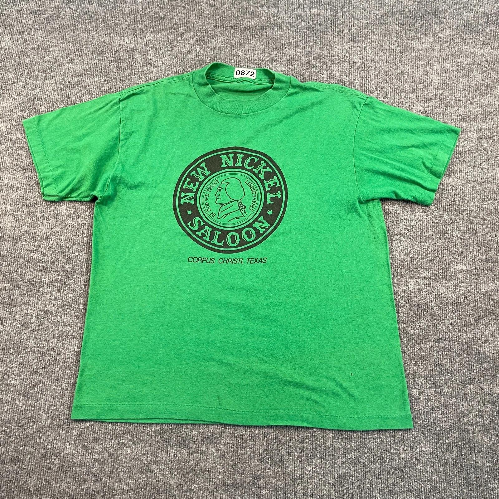 Vintage 1983 New-Nickel Saloon Shirt Medium 20x24 Corpus-Christi Texas 2XL