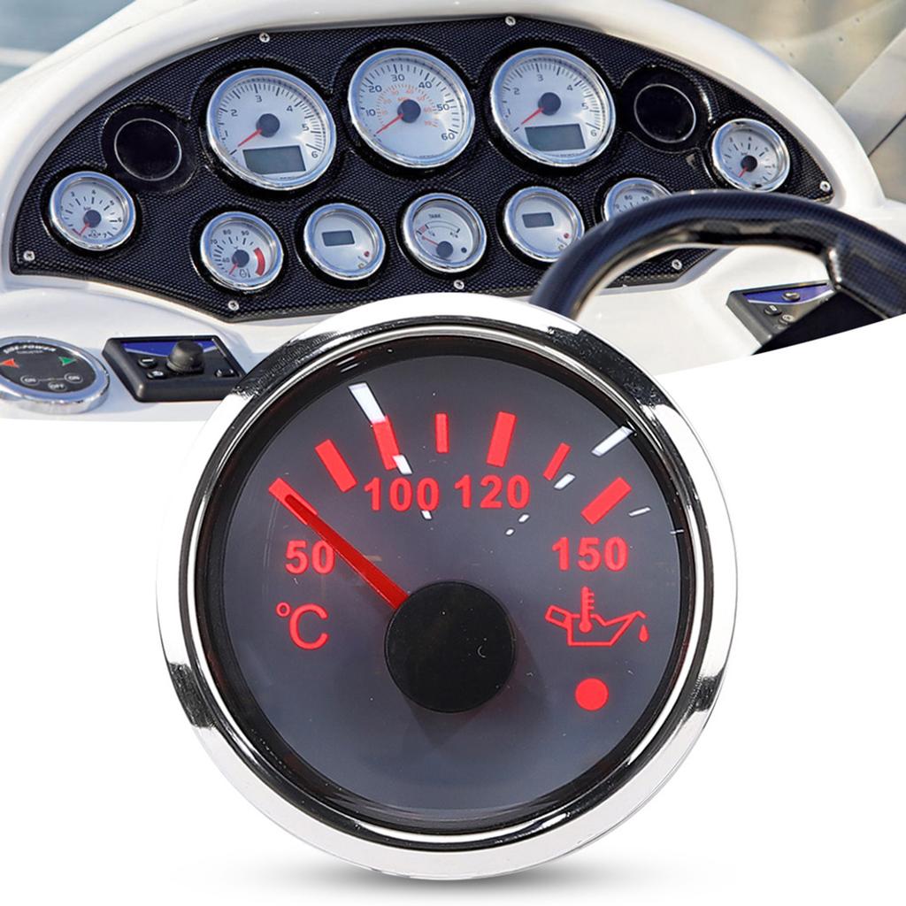 Öltemperaturanzeige 52mm 2 Zoll Intelligenter Alarm Edelstahl 316 für Auto BootWeiß