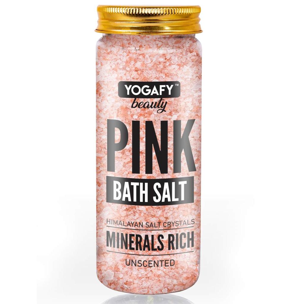 YOGAFY - Himalayan Pink Bath Salt Crystal | Loaded with Rich Minerals - For Body Spa, Refreshing Bath, Relaxation and Pain Relief - 350g