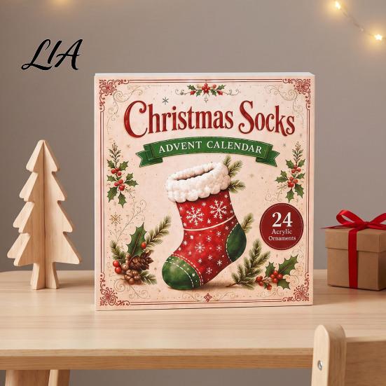 Christmas Party Favors Snowman Countdown Calendar, 24-Day Acrylic Ornament Set with Winter Holiday Supplies Figures, Tree Hanging Decor, Gift for