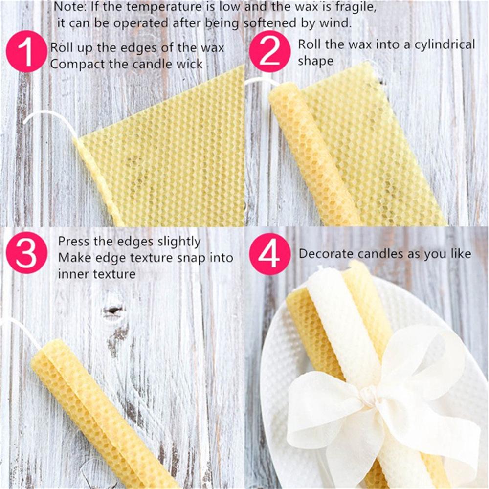 Kit de 12 Láminas Finas de Cera de Abeja Set para Velas Hechas a Mano con Panal de Abeja DIY Actividades Manuales Familiares Decoración para Cena a la Luz de Velas