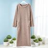 Women's Jacquard Coral Fleece Bathrobe - Thick, Long Sleeve, Plus Size Pajamas for Autumn/Winter.