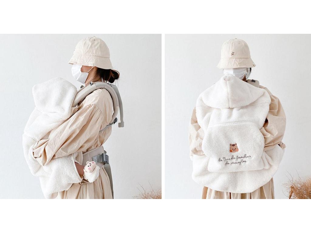 Universal Four Seasons Baby Bear Embroidery Windproof Stroller Blanket & Carrier Cover Quilt