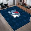 New York Rangers Flannel Pattern Square Carpet,Area Rug,Carpet Rug for Living Room Bedroom Sofa Playroom Decor,Non-slip Floor Mat
