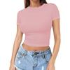 European Beautiful Women's Navel T-shirt Spice Girl Summer Pullover Top Women's Thin Round Neck Fashion Milk Silk Short Sleeves