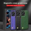 For Poco X5 Pro 5G Case Magnetic Cross Grain Texture Leather Back Cover Pocox5pro Poko Little X5pro X 5 Pro 5X Shockproof Coque