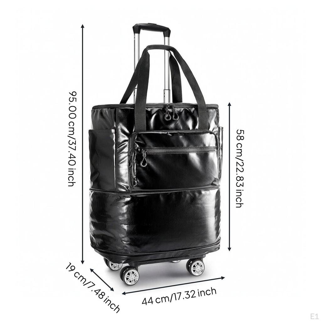 Borsa Trolley da Viaggio Rotante Espandibile con Ruote Telescopiche per Viaggiatori, Pendolari,