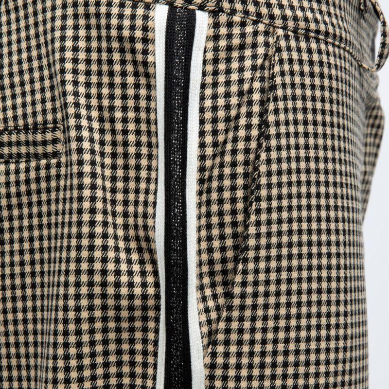 Check Print Trousers with Black Stripes Women PLEASE