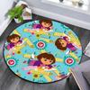 Dora the Explorer Round Area Rug,Carpet Rug for Living Room Bedroom Sofa Playroom Decor,Non-slip Floor Mat