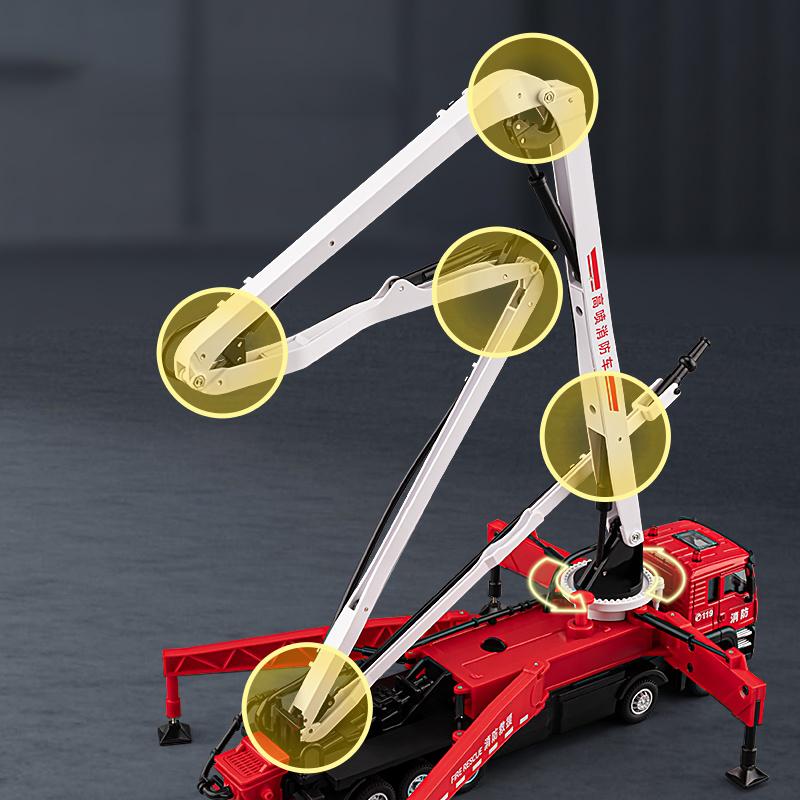 1/50 Cement Concrete Pump Truck Engineering Vehicle Ladder Trucks Toy Car Sound Light Pull Back Doors Opened Vehicle Collection