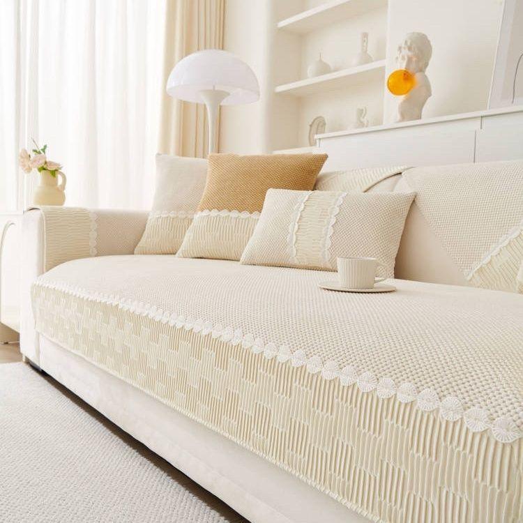 New French Cream Sofa Cushion Four Seasons Universal Cover Cloth Cushion Sofa Cover