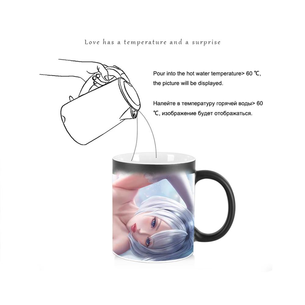 Creative Color Changing Mug Hot Beauty BSKT-169 Custom Cup Funny Coffee Cups Thermosensitive Mugs Sublimation Tumblers Drinkware