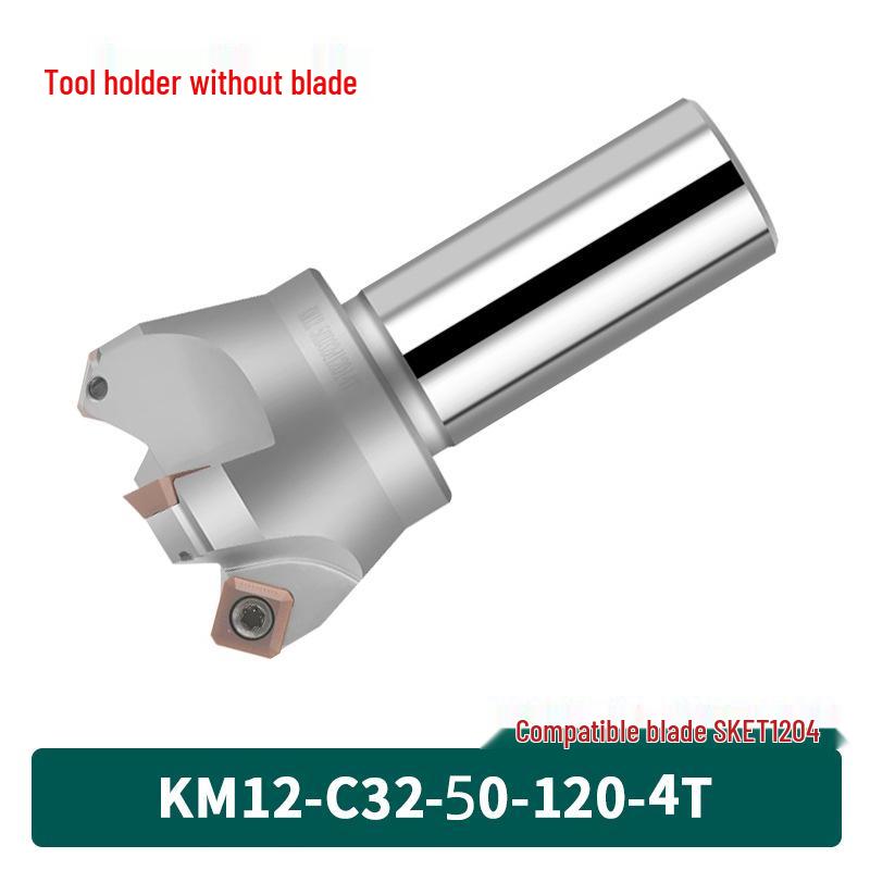KM12 Right-Angle Milling Arbor with R0.8 Cutter Head, C20 Straight Shank, and C16 R5 Head for Turret Milling Machine