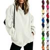 Sudadera con capucha forrada de gran tamaño para mujer, sudadera informal para el uso diario