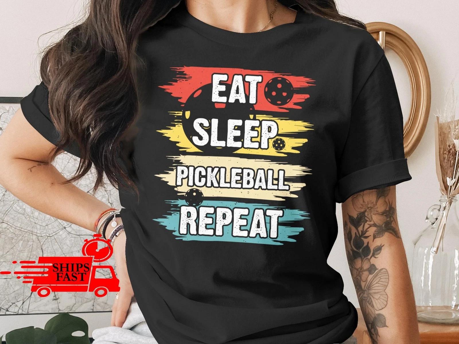 Pickleball T-Shirt Comfort Colors Eat Sleep Pickleball Repeat Retro Gift 3XL