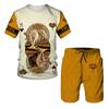 3D Tiger Print Plus-size Men's T-shirt Casual Daily Outdoor Fitness Quick-drying Breathable Street Short Sleeve Shorts Set