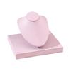 Necklace Display Bust Stand, Leather Covered Jewelry Display Stand with Angled Form and Square Base for Counter Showcase